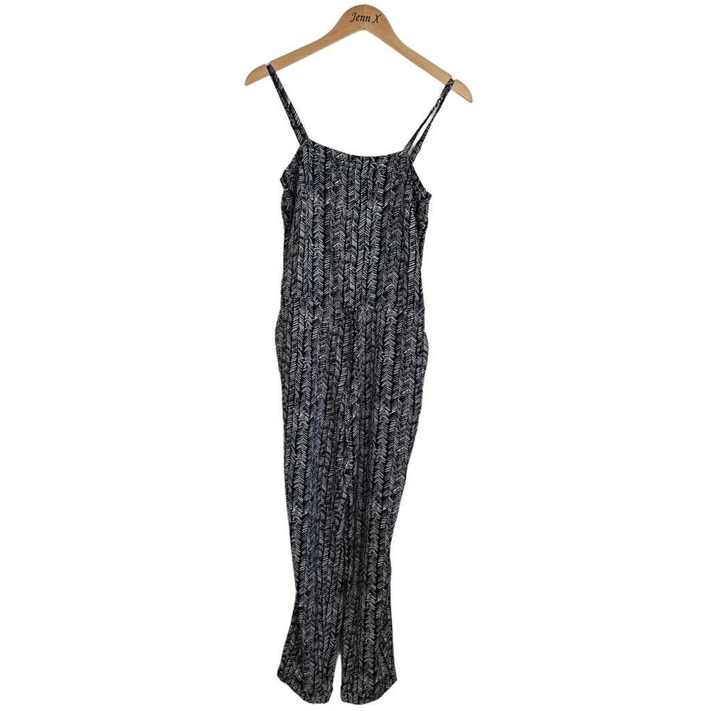 Ann Taylor LOFT Gray Sleeveless Jumpsuit Size XSP Spaghetti Strap Herringbone